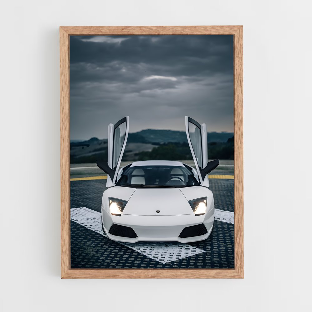 Poster Lamborghini Blanc (vue 4)
